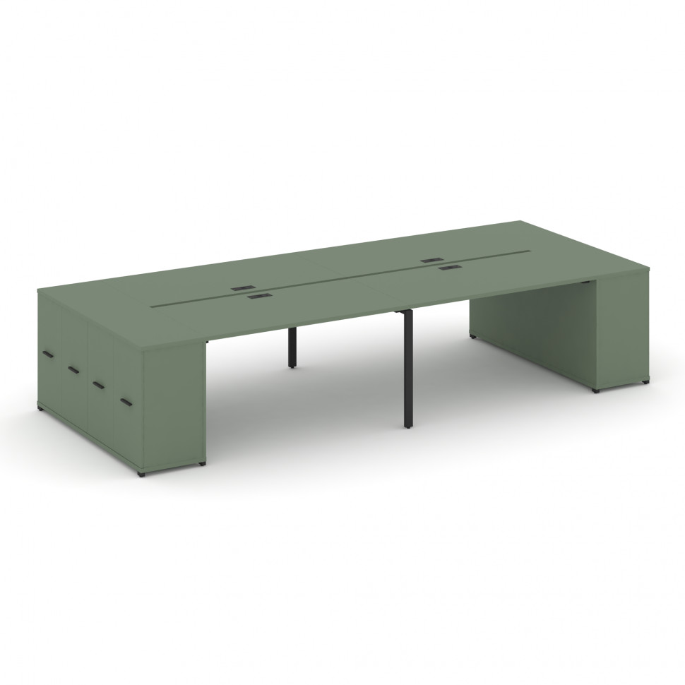 Concept Рабочая станция с опорными распаш. шкафами CN.DRS-261 B Кобо/Металл Черный 2800*1480*750 Concept Рабочая станция с опорными распаш. шкафами CN.DRS-261 B Кобо/Металл Черный 2800*1480*750