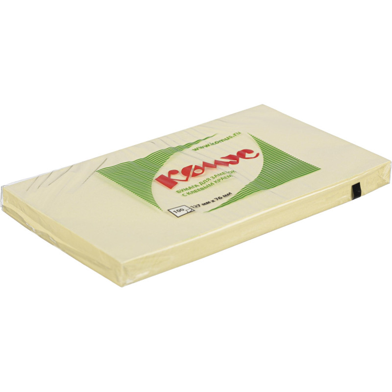 Стикеры КОМУС с клеев.краем 76х127 желтый 100л