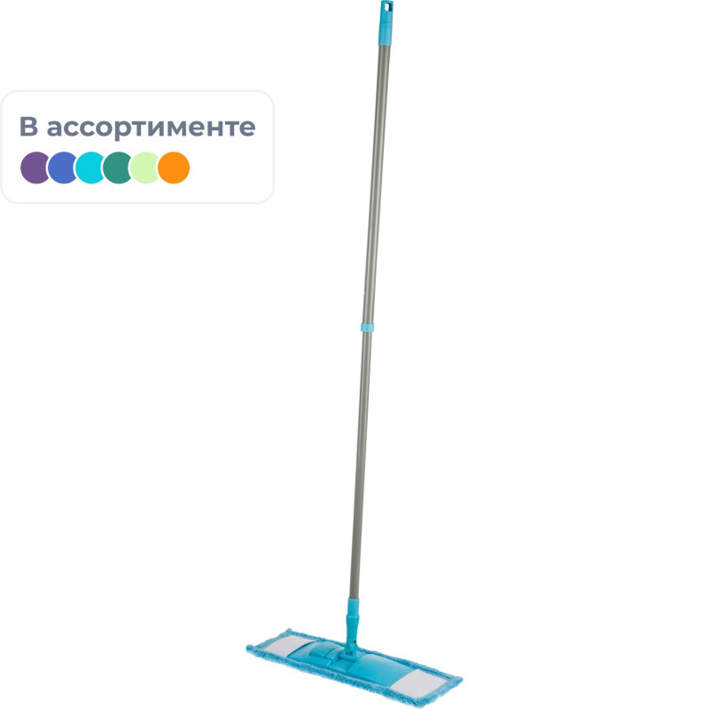 Швабра флаундер 40х10см с насадкой из микрофибры 67-120см HD1027C