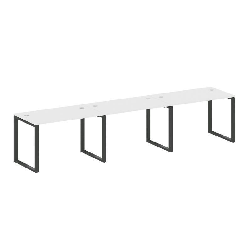 Metal System Рабочая станция на 3 места на О-образном м/к БО.СМ-3.2 Белый/Металл Антрацит 3600*720*7