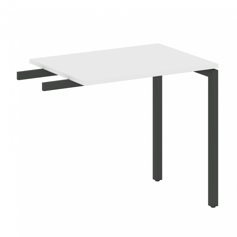 Metal System Quattro Приставной элемент на П-образном м/к 40БП.ПР-2 Белый/Металл Антрацит 800*600*75
