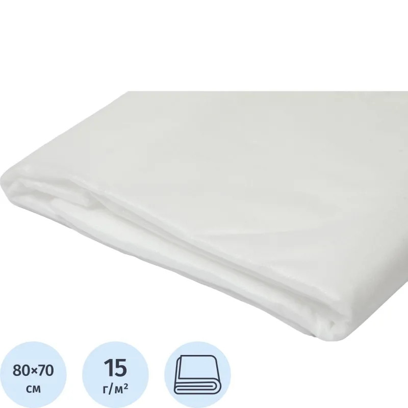 Простыня 70х80, белый (20шт/уп), спанбонд, пл.15, А1, 13285