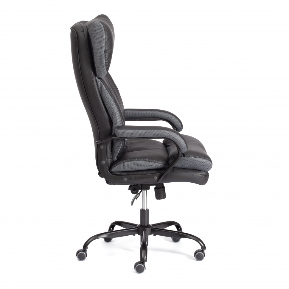 Кресло Duke metal BL кож/зам/ткань, черный/серый, 36-6/12, 58х45х126 см