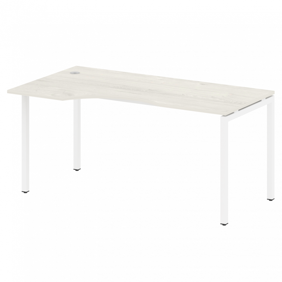 Metal System Quattro Стол криволинейный левый на П-образном м/к 40БП.СА-1 (L) Дуб Наварра/Металл Бел