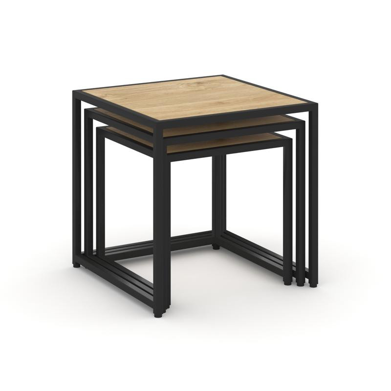 Loft Стол журнальный VR.L-SJK-50 Тиквуд Светлый/Металл Черный 500*500*500