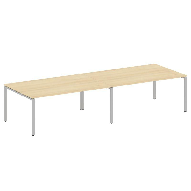 Metal System Переговорный стол (2 столешницы) на П-образном м/к БП.ПРГ-2.5 Акация Лорка/Металл Серый