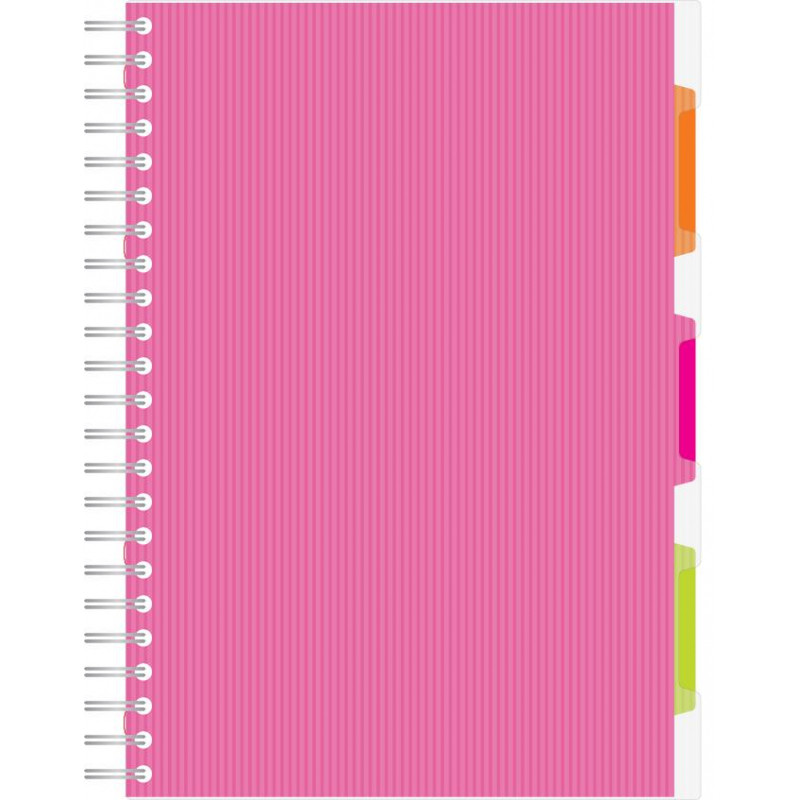 Тетрадь 140л,кл,А4,SPIRAL BOOK Розовый,евроспир,обл.пласт,разд.84105