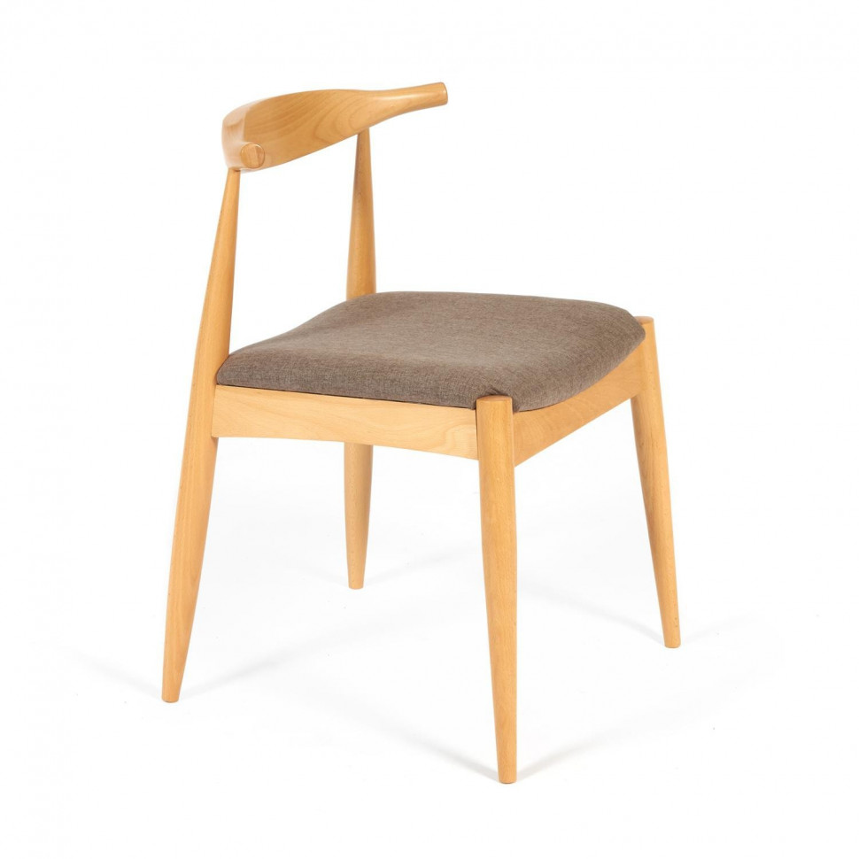 Стул мягкое сидение BULL / 1 шт. в упаковке каркас бук, сиденье ткань, 54,5*54*75см, Натуральный + Коричневый