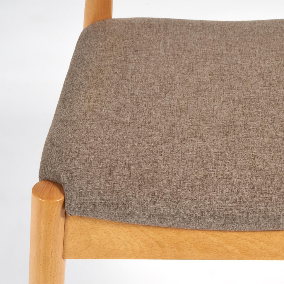 Стул мягкое сидение BULL / 1 шт. в упаковке каркас бук, сиденье ткань, 54,5*54*75см, Натуральный + Коричневый