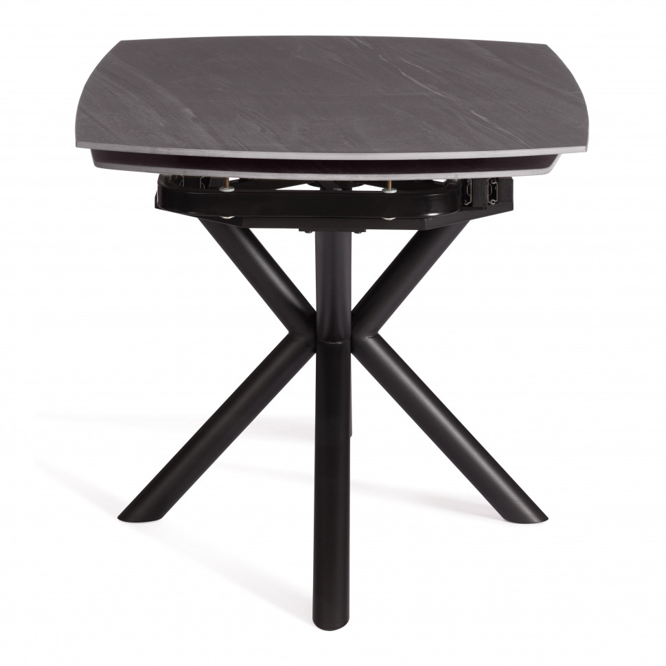 Стол обеденный Winston/Винстон столешница керамика (матовая) /опоры металл, темно-серый/черный, (120+30+30)x80x75(+1) см