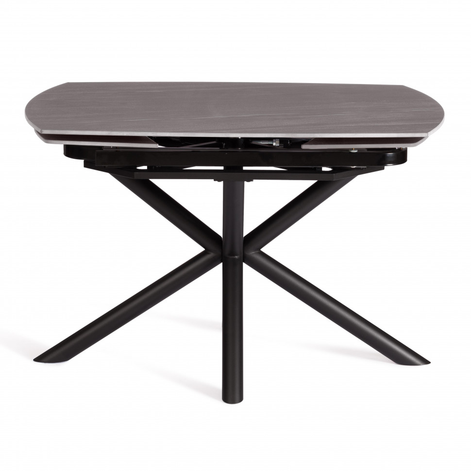 Стол обеденный Winston/Винстон столешница керамика (матовая) /опоры металл, темно-серый/черный, (120+30+30)x80x75(+1) см