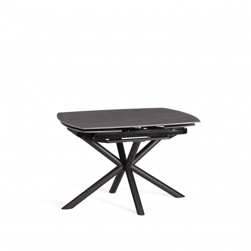 Стол обеденный Winston/Винстон столешница керамика (матовая) /опоры металл, темно-серый/черный, (120+30+30)x80x75(+1) см