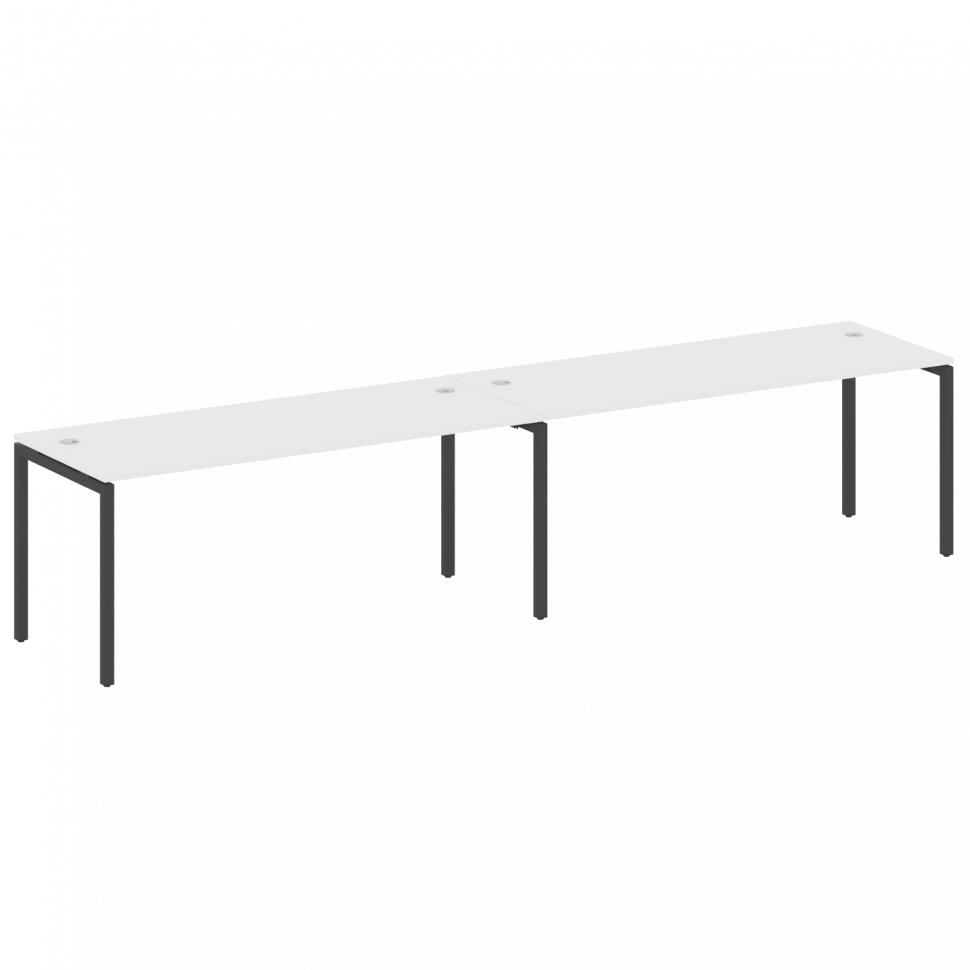 Metal System Quattro Рабочая станция на 2 места на П-образном м/к 40БП.СМ-2.5 Белый/Металл Антрацит