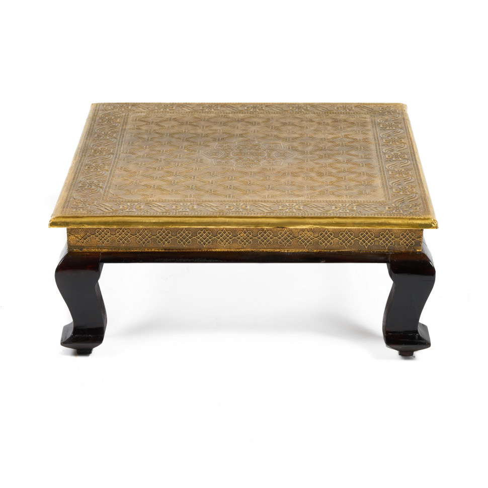 Столик Secret De Maison GOLDEN HAVELY (мод. BJ-002) дерево манго, 46х46x18, этническая чеканка