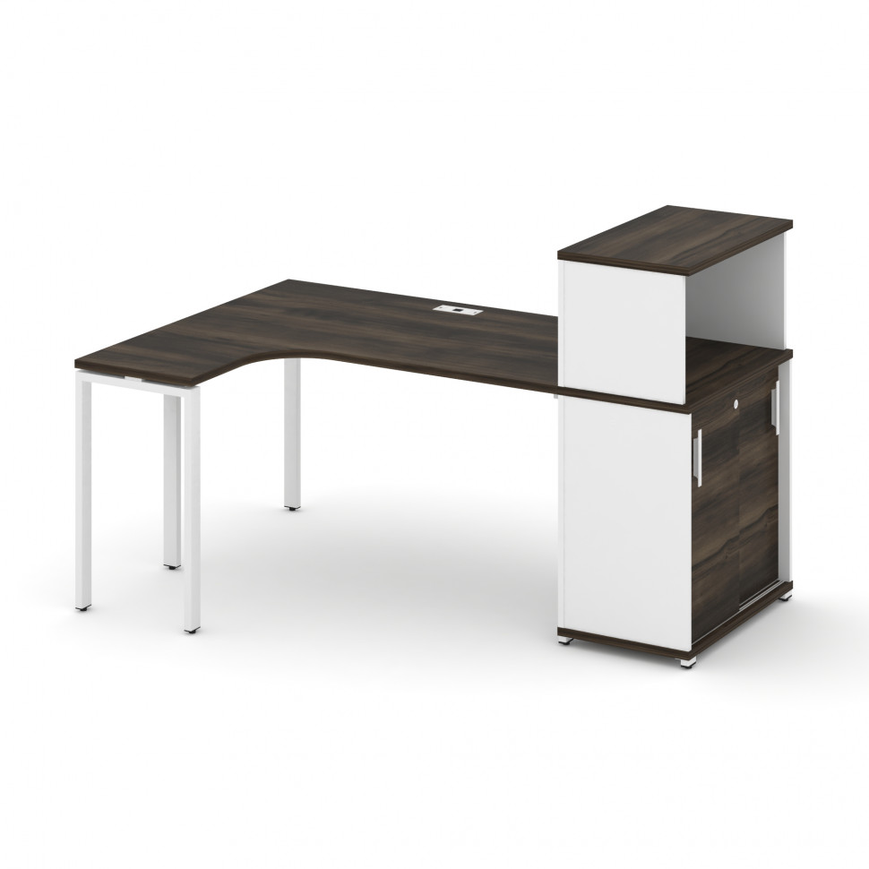 Concept Стол эргономичный с опорным шкафом-купе с надставкой низ. CN.SA-219(L) W Дуб Мали/Белый Бри Concept Стол эргономичный с опорным шкафом-купе с надставкой низ. CN.SA-219(L) W Дуб Мали/Белый Бри
