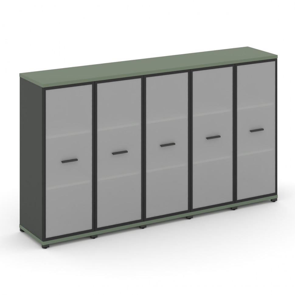 Concept Шкаф 5 узких секций, 3 ниши CN.STU-356 RMB A Кобо/Антрацит/Металл Антрацит/Сатин 2084*420*11