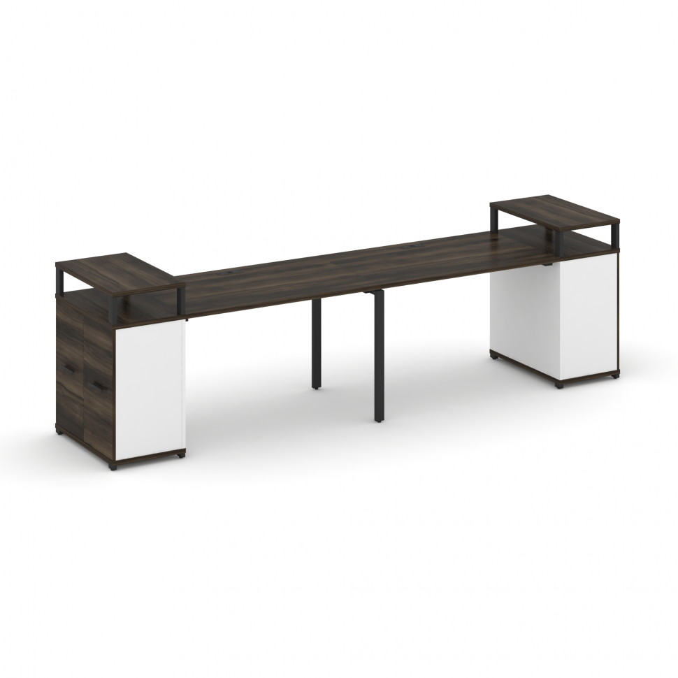 Concept Рабочая станция с опорными распаш. шкафами с верх. горизонтами CN.ORS-222 B Дуб Мали/Белый Concept Рабочая станция с опорными распаш. шкафами с верх. горизонтами CN.ORS-222 B Дуб Мали/Белый