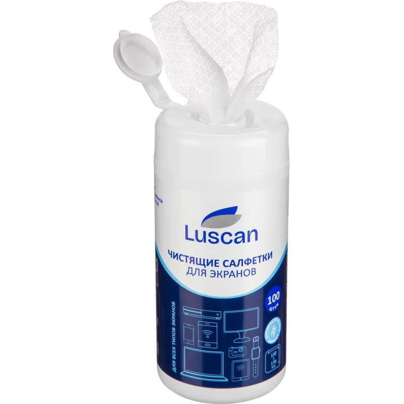 Салфетки д/экранов Luscan, туба, 100шт/уп 112х170 МБЛ