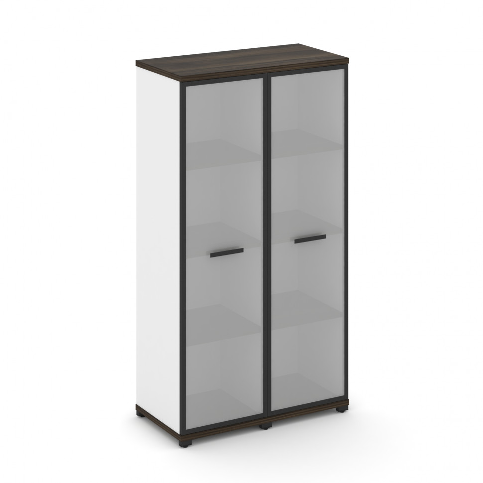 Concept Шкаф 2 узкие секции, 4 ниши CN.STU-426 RMB B Дуб Мали/Белый Бриллиант/Металл Черный/Сатин 83