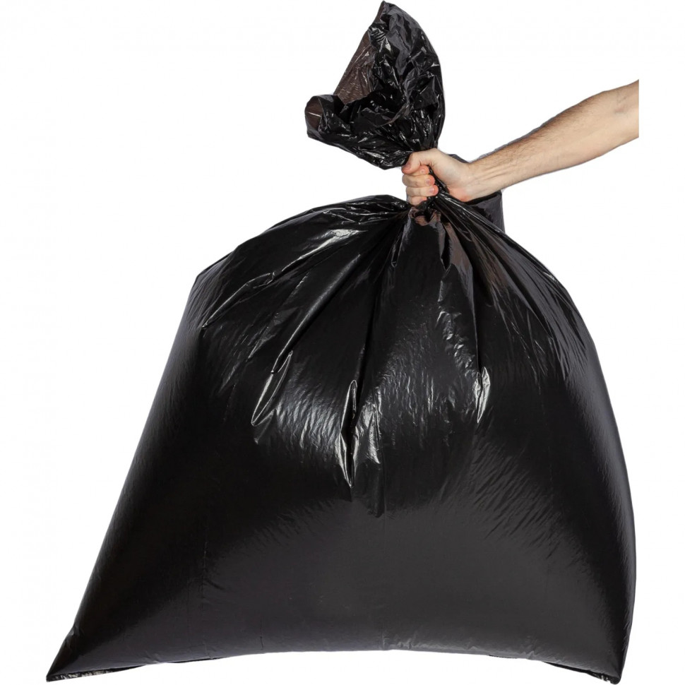 Мешки для мусора ПВД 360л 30мкм 10шт/рул черные 120х160см Стандарт