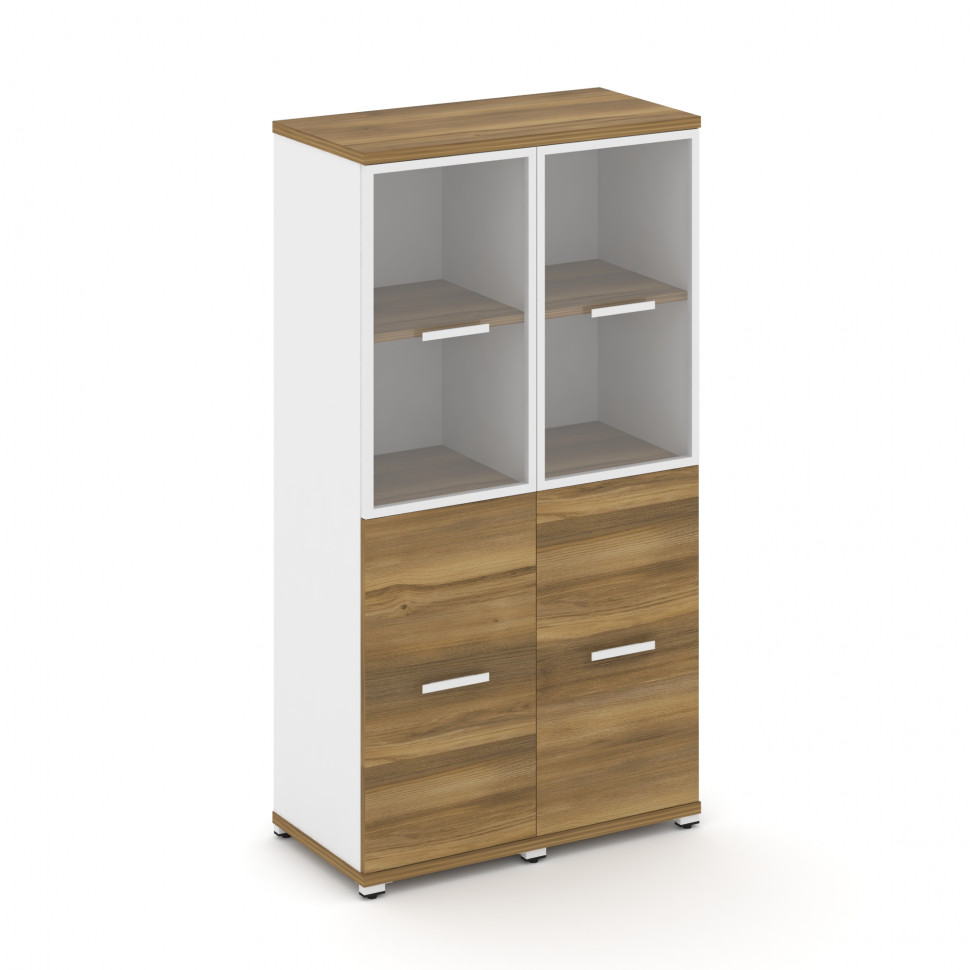 Concept Шкаф 2 узкие секции, 4 ниши CN.STU-422 RPW W Сандал Янтарный/Белый Бриллиант/Металл Белый/Пр