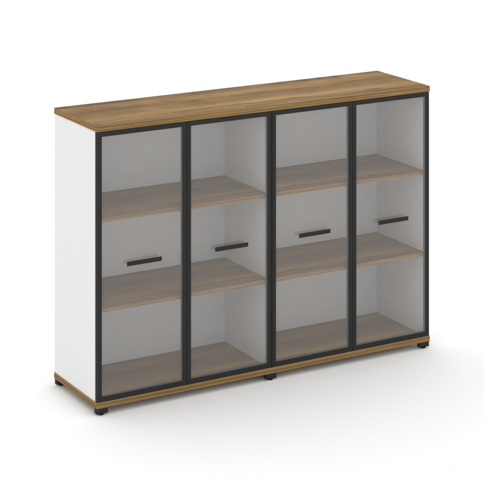 Concept Шкаф 2 широкие секции, 3 ниши CN.STS-326 RPB B Сандал Янтарный/Белый Бриллиант/Металл Черный