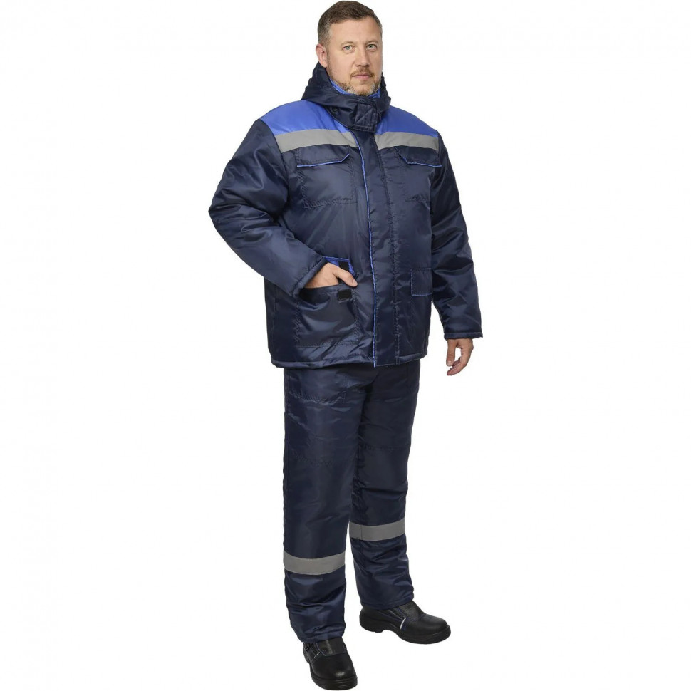 Костюм рабочий зимний муж з12-КПК с СОП син/вас оксф 56-58/182-188