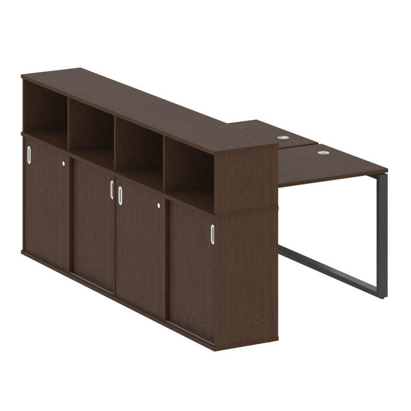 Metal System Рабочая станция с шкафом-купе на О-образном м/к БО.РС-СШК-4.1 Т Венге Цаво/Металл Антра