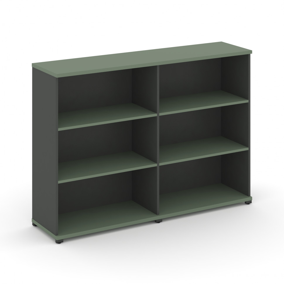 Concept Стеллаж 2 широкие секции, 3 ниши CN.STS-320 Кобо/Антрацит/Металл Антрацит 1668*420*1186