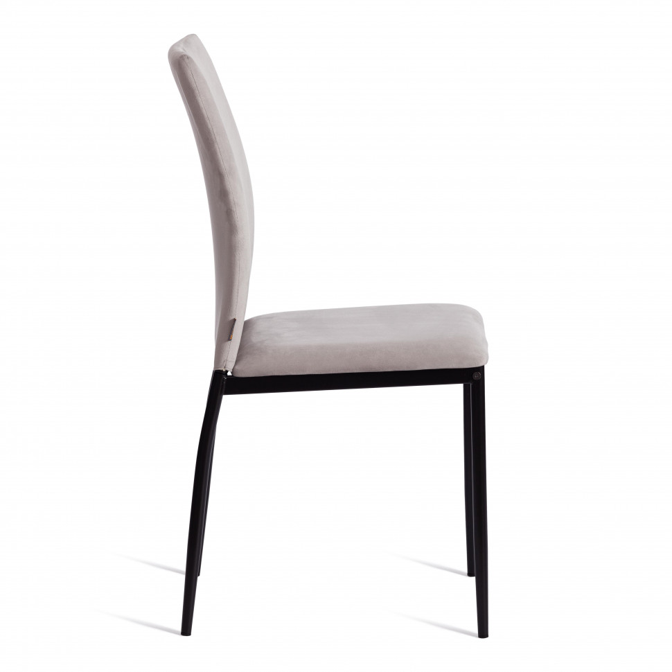 Стул CAPRI (mod. BC565-DC) металл, флок, 43 х 53 х 92 см, Light grey (светло-серый) HLR14 / черный