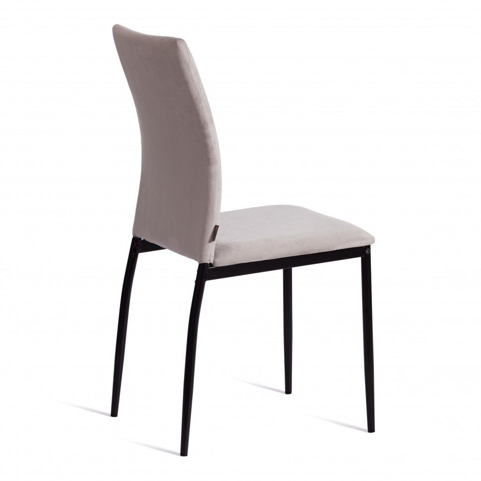 Стул CAPRI (mod. BC565-DC) металл, флок, 43 х 53 х 92 см, Light grey (светло-серый) HLR14 / черный