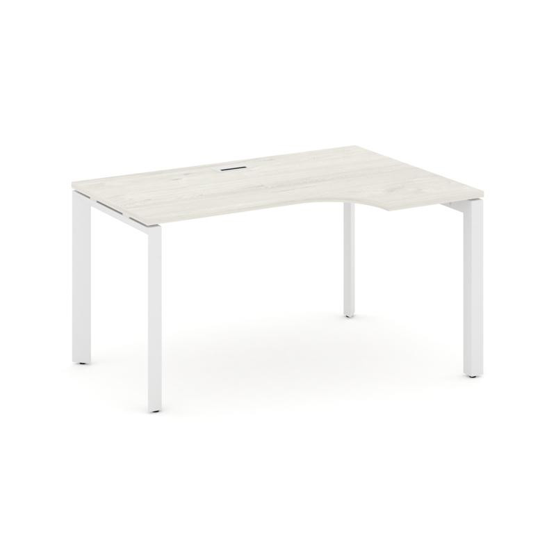 Style Project Стол рабочий эргономичный SN-59P.SPA-001(R) Дуб Наварра/Металл Белый/Белый Заглушка 13