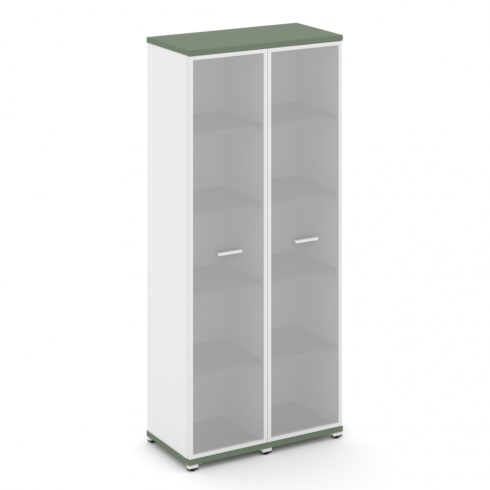 Concept Шкаф 2 узкие секции, 5 ниш CN.STU-528 RMW W Кобо/Белый Бриллиант/Металл Белый/Сатин 836*420*