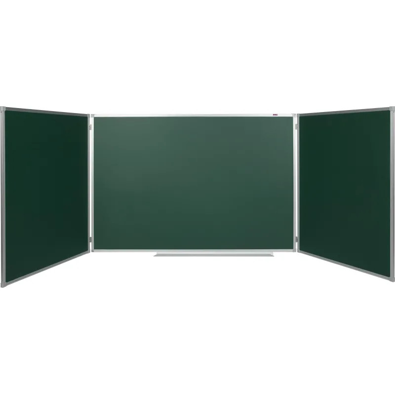 Доска магнитно-меловая 100х300см Attache 3-х секционная зеленая, лак