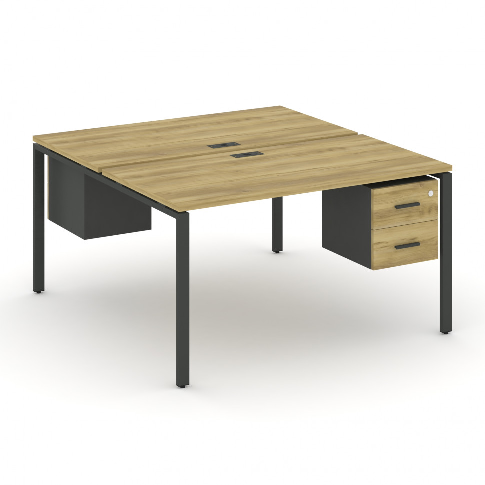 Concept Рабочая станция 2 сторонняя с подвесными тумбами на 2 места CN.DRS-116 A Дуб Винченцо/Антрац Concept Рабочая станция 2 сторонняя с подвесными тумбами на 2 места CN.DRS-116 A Дуб Винченцо/Антрац