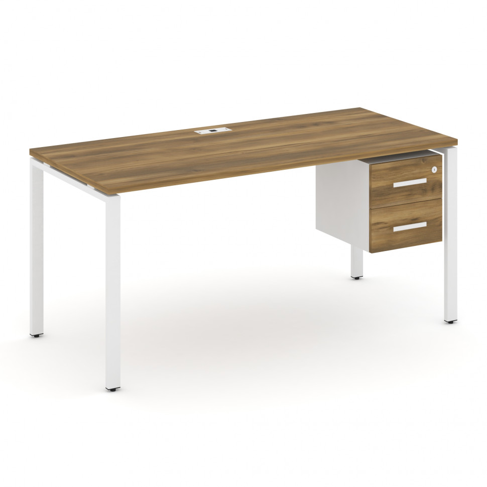 Concept Стол рабочий с подвесной тумбой с 2 ящ. CN.SP-116 W Сандал Янтарный/Белый Бриллиант/Металл Б