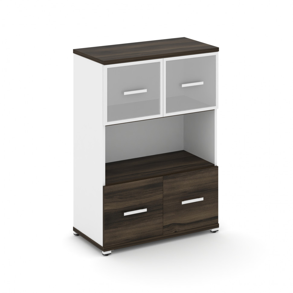 Concept Шкаф 1 широкая секция, 3 ниши CN.STS-315 RMW W Дуб Мали/Белый Бриллиант/Металл Белый/Сатин 8