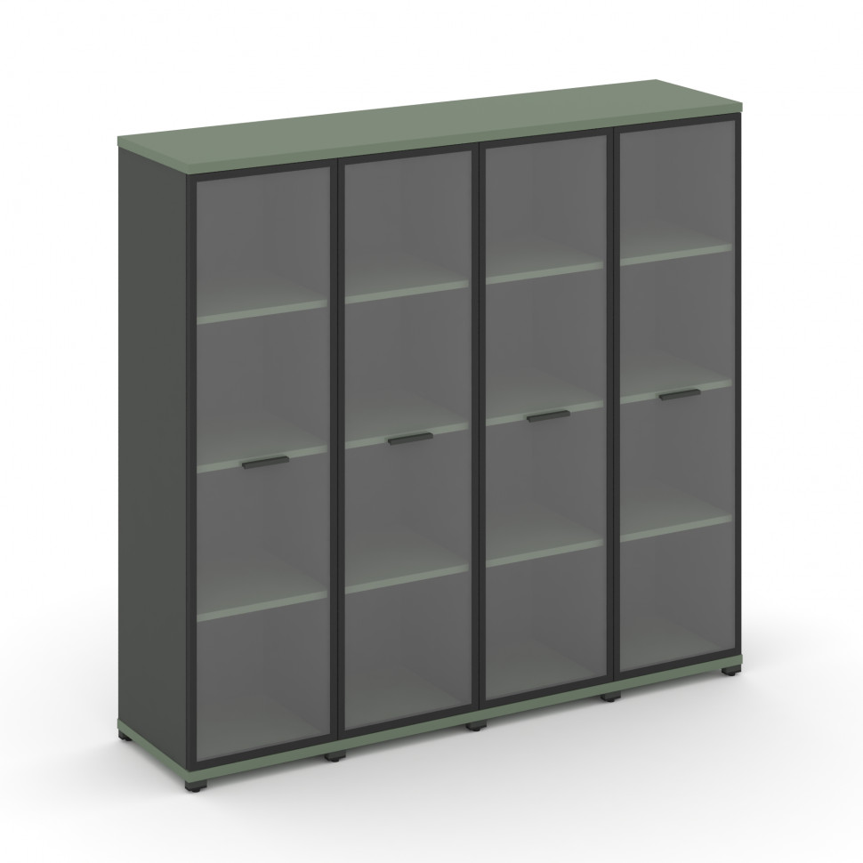 Concept Шкаф 4 узкие секции, 4 ниши CN.STU-446 RPB A Кобо/Антрацит/Металл Антрацит/Прозрачный 1668*4