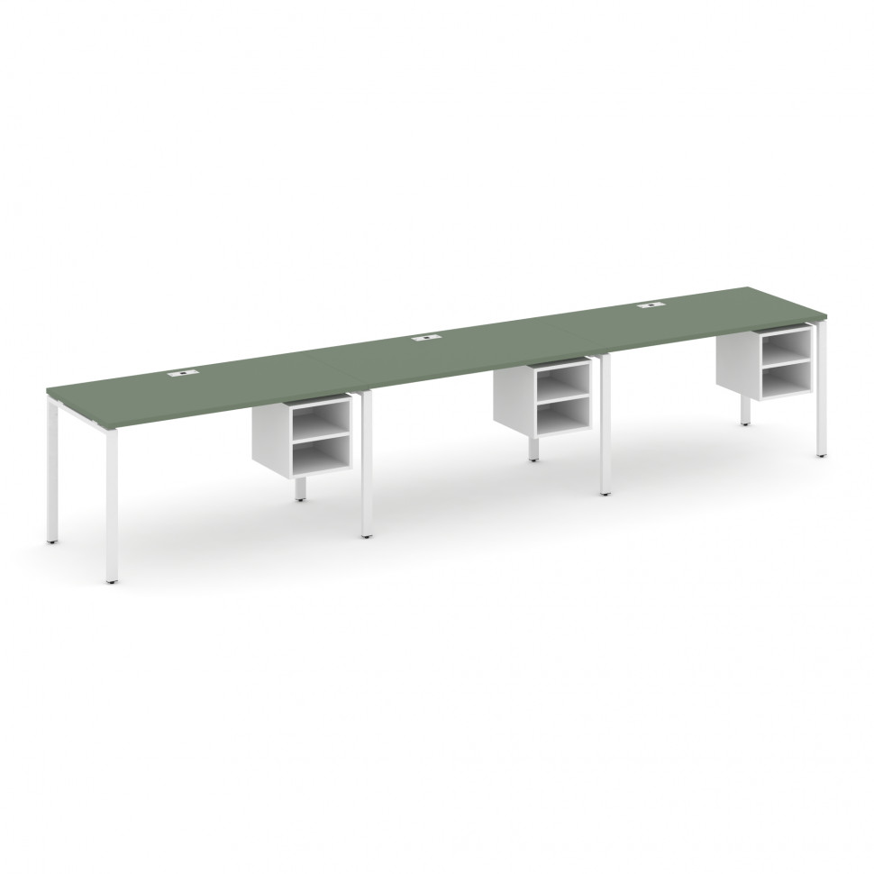 Concept Рабочая станция односторонняя с подвес. тумбами 3 места CN.ORS-127 Кобо/Белый Бриллиант/Мета