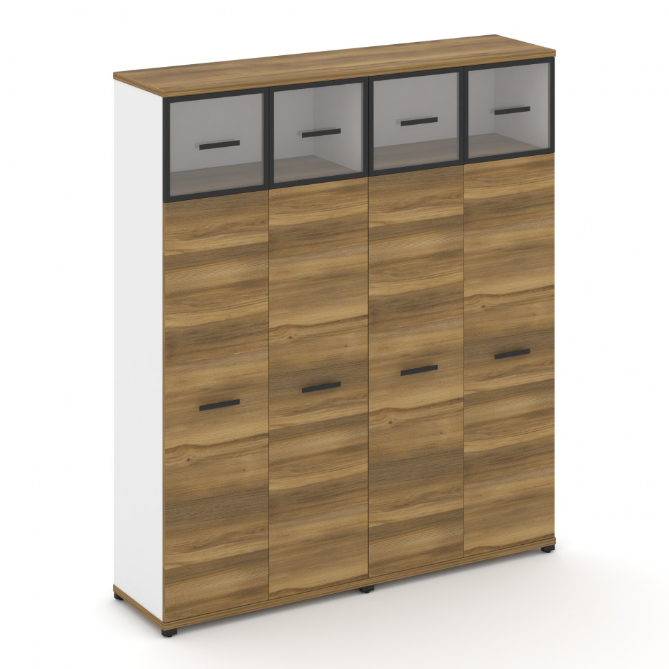 Concept Шкаф 2 широкие секции, 5 ниш CN.STS-527 RPB B Сандал Янтарный/Белый Бриллиант/Металл Черный/