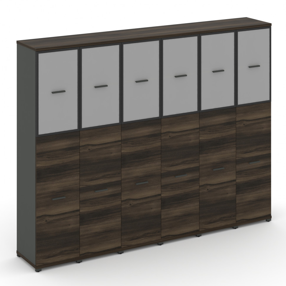 Concept Шкаф 6 узких секций, 5 ниш CN.STU-565 RMB A Дуб Мали/Антрацит/Металл Антрацит/Сатин 2500*420