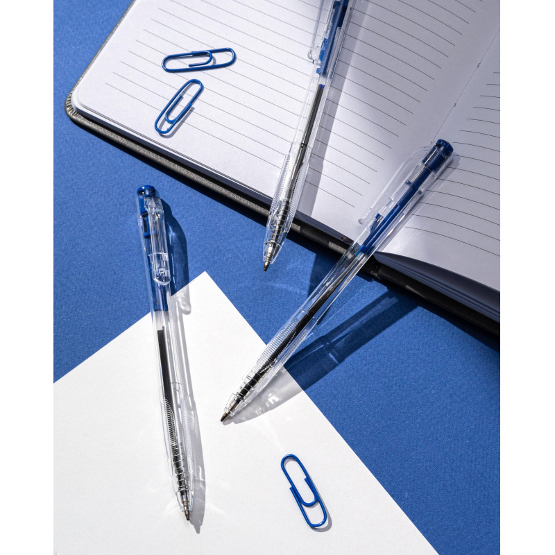 Ручка шариковая автомат. Attache Economy прозр.корп,0,7мм синий