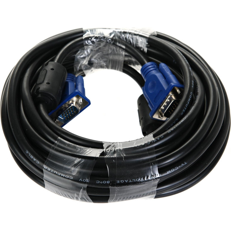 Кабель SVGA, M/M, 10 м, 2 фильтра, TV-COM, (QCG120H-10M)