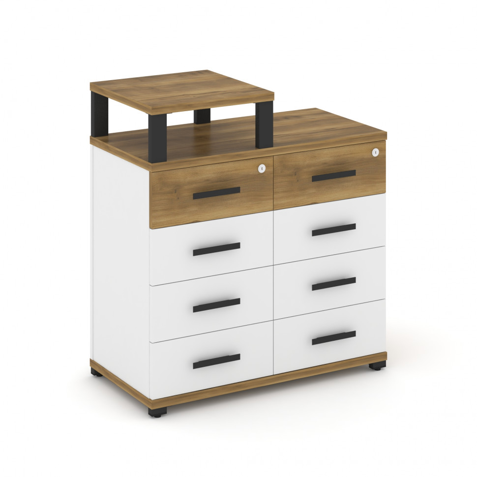 Concept Тумба приставная широкая 8 ящ. с надставкой узкой CN.TSP-014 B Сандал Янтарный/Белый Бриллиа Concept Тумба приставная широкая 8 ящ. с надставкой узкой CN.TSP-014 B Сандал Янтарный/Белый Бриллиа