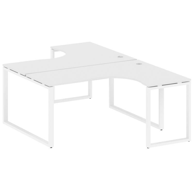 Metal System Рабочая станция криволинейная на О-образном м/к БО.РАС-СА-2.4 Белый/Металл Белый 1600*2