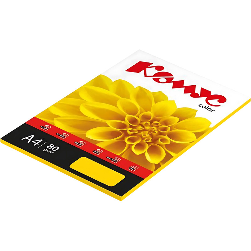 Бумага цветная Комус Color (мандарин интенсив), 80г, А4, 50 л.
