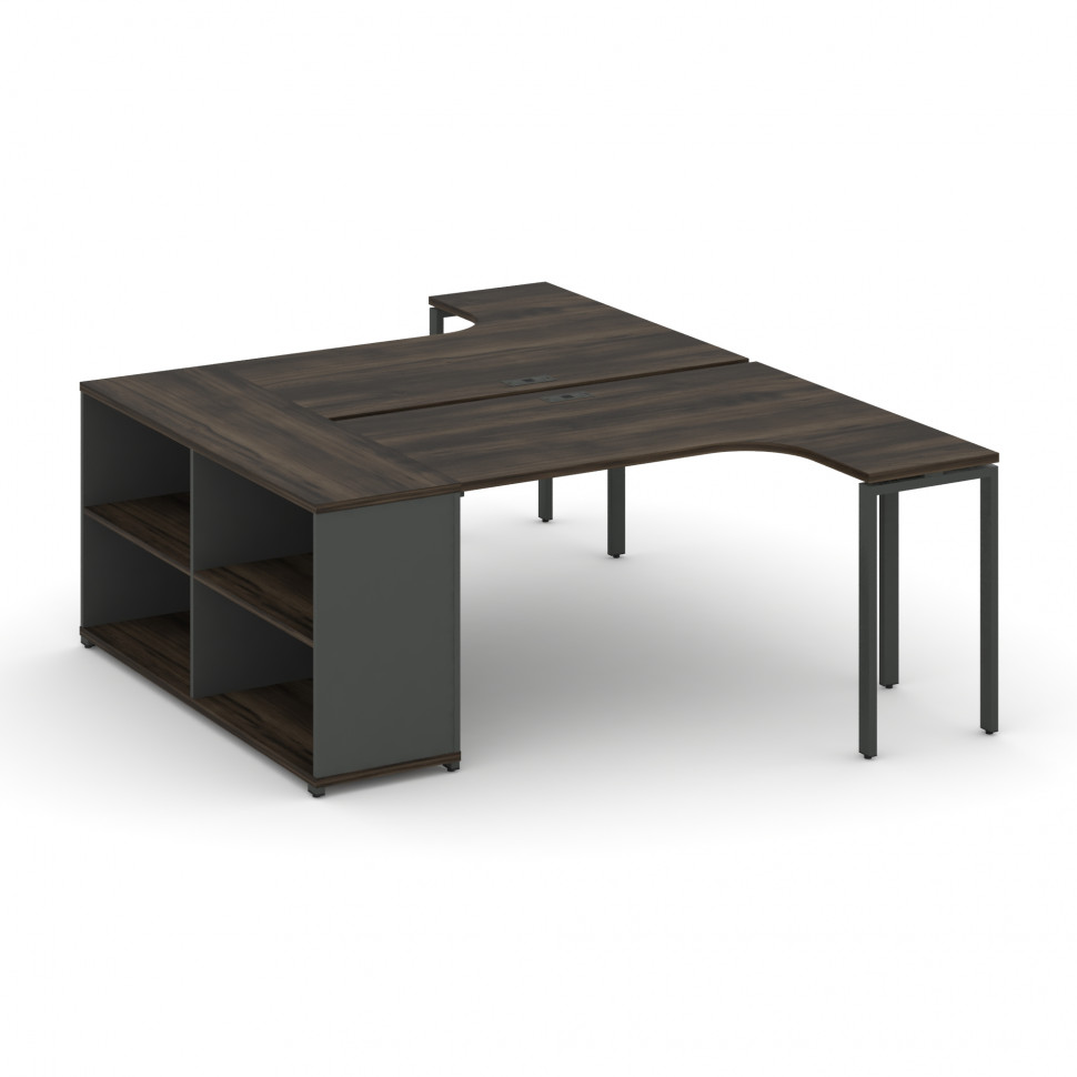 Concept Рабочая станция с опорным стеллажом CN.DSA-201 Дуб Мали/Антрацит/Металл Антрацит 1800*1480*7