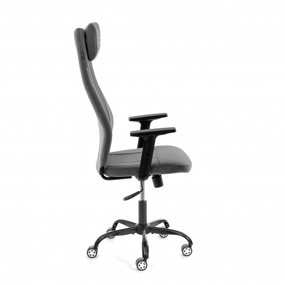 Кресло AVIATOR PLT metalBL флок/ткань, серый, 29/W-12