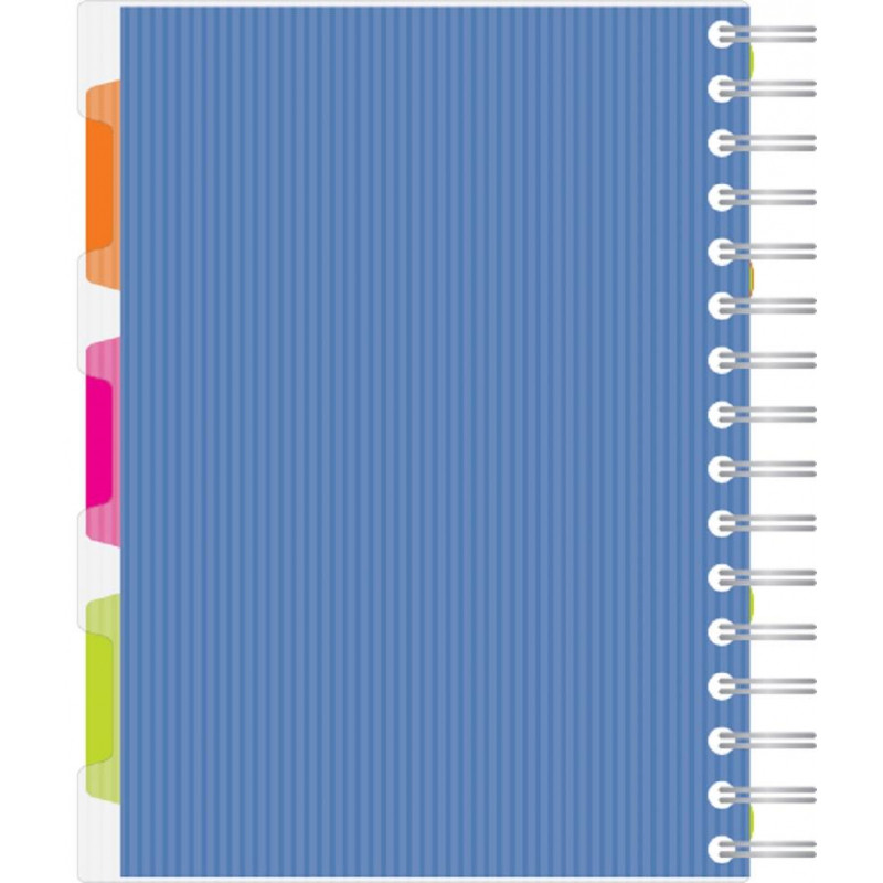 Тетрадь 140л,кл,А5,SPIRAL BOOK Синий,евроспир,обл.пласт,раздел.84113