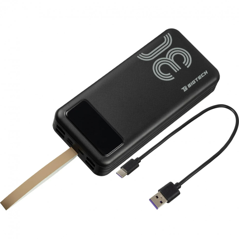 Внешний аккумулятор BigTech (BT-PB-30-BL-9) 30000 mAh черный